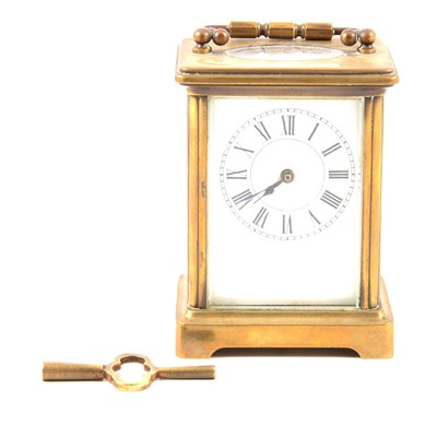 Lot 138 - French brass timepiece carriage clock