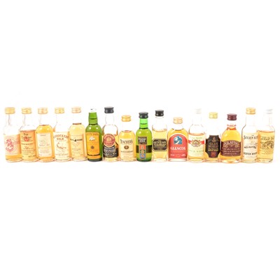 Lot 601 - Collection of 73 assorted whisky miniatures, mostly blends, various age bottlings