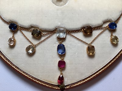Lot 223 - A multi coloured sapphire necklace.