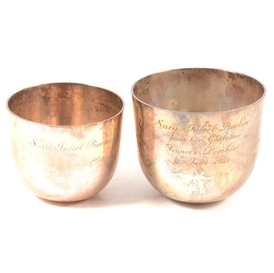 Lot 187 - Two heavy silver bowls, Edward Barnard & Sons Ltd, London 1934.