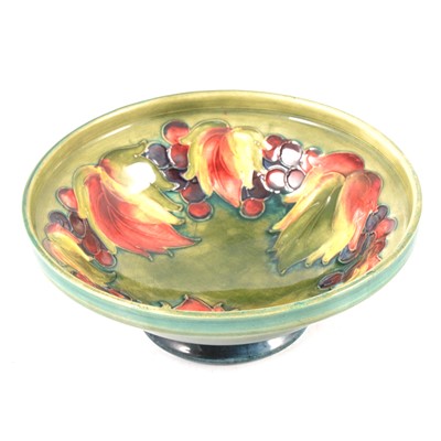 Lot 2 - Moorcroft Pottery - 'Leaf and Berry' pattern pedestal bowl.