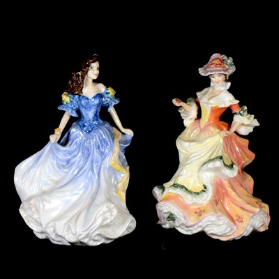 Lot 43 - Eight Royal Worcester, Royal Doulton, Coalport and Regal figurines.