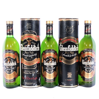 Lot 572 - Glenfiddich, Special Old Reserve, single malt whisky, three 1980s bottlings