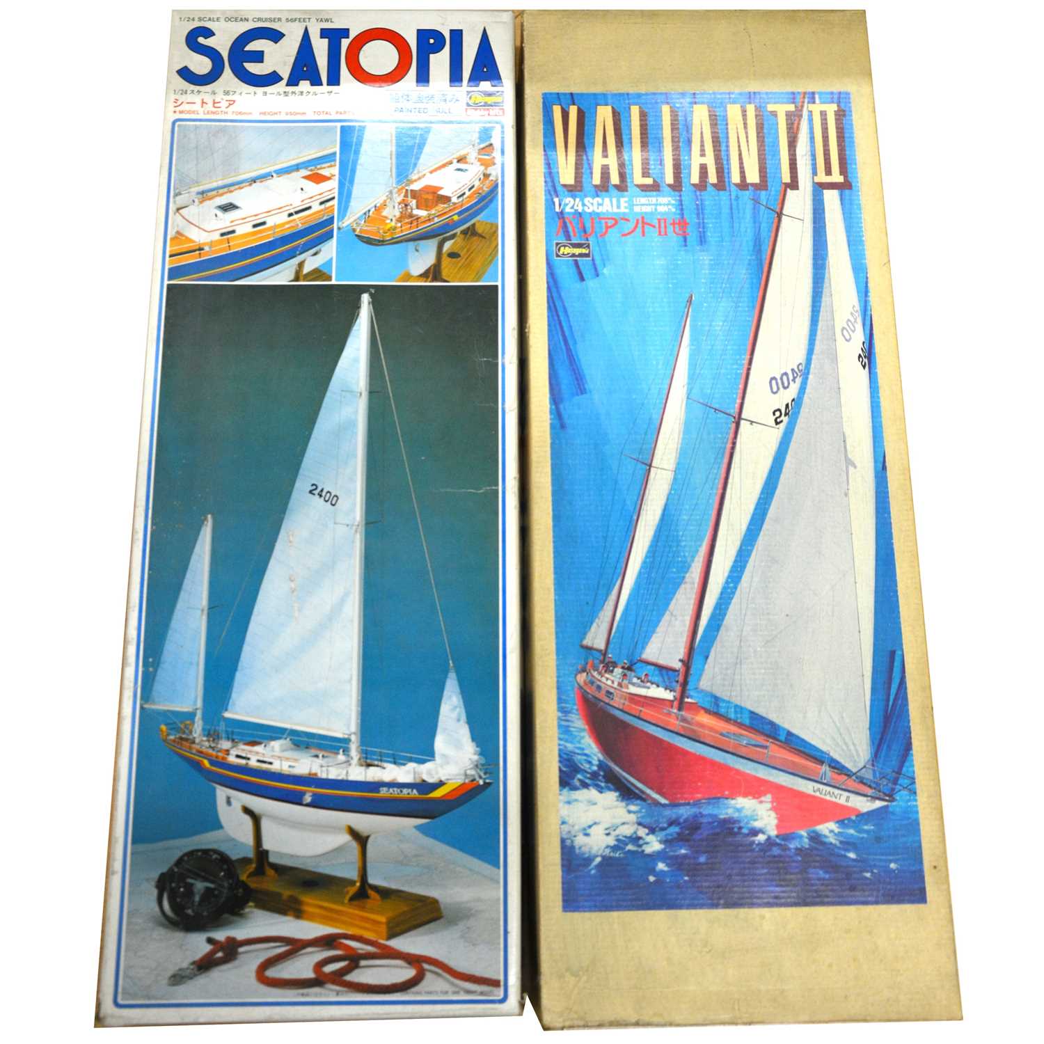 Lot 1261 - Two Hasegawa Japanese yacht model kit, 'Valiant II'