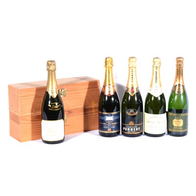 Lot 504 - Five bottles of various champagnes, including Drappier Cuvee Du Millenaire 2000