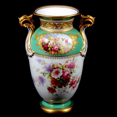 Lot 3 - Spode Copeland cabinet vase, painted by J Worrall