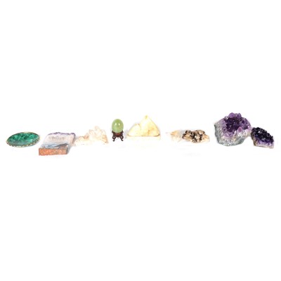 Lot 128 - A collection of amethyst, quartz and other crystals.