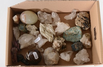 Lot 128 - A collection of amethyst, quartz and other crystals.
