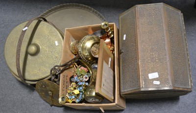 Lot 130 - A collection of brass and copper wares
