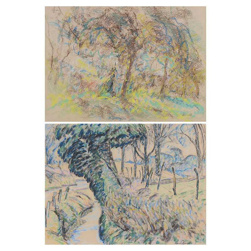 Lot 344 - Walter durac Barnett, two pastels.