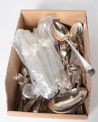 Lot 125 - Part canteen of Roberts & Belk silver-plated cutlery, and other plated cutlery and wares.