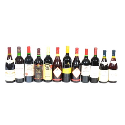 Lot 520 - Twelve bottles of French and New World red table wines