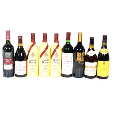 Lot 519 - Nine assorted bottles of Spanish and French red table wines