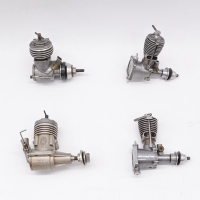 Lot 12 - Four FROG diesel engines, including 2.5cc and 3.5cc; and two early 1.5cc.