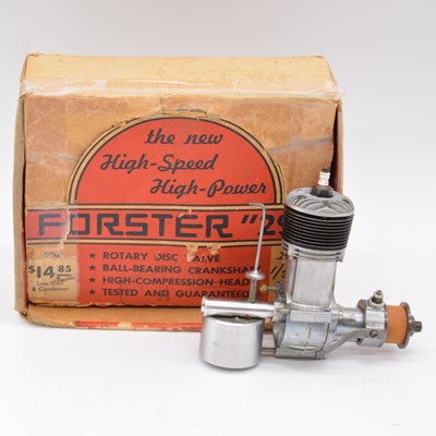 Lot 17 - FORSTER 29 spark ignition engine, boxed with papers.