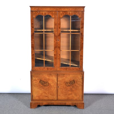 Lot 547 - Burr walnut display cabinet of small proportions