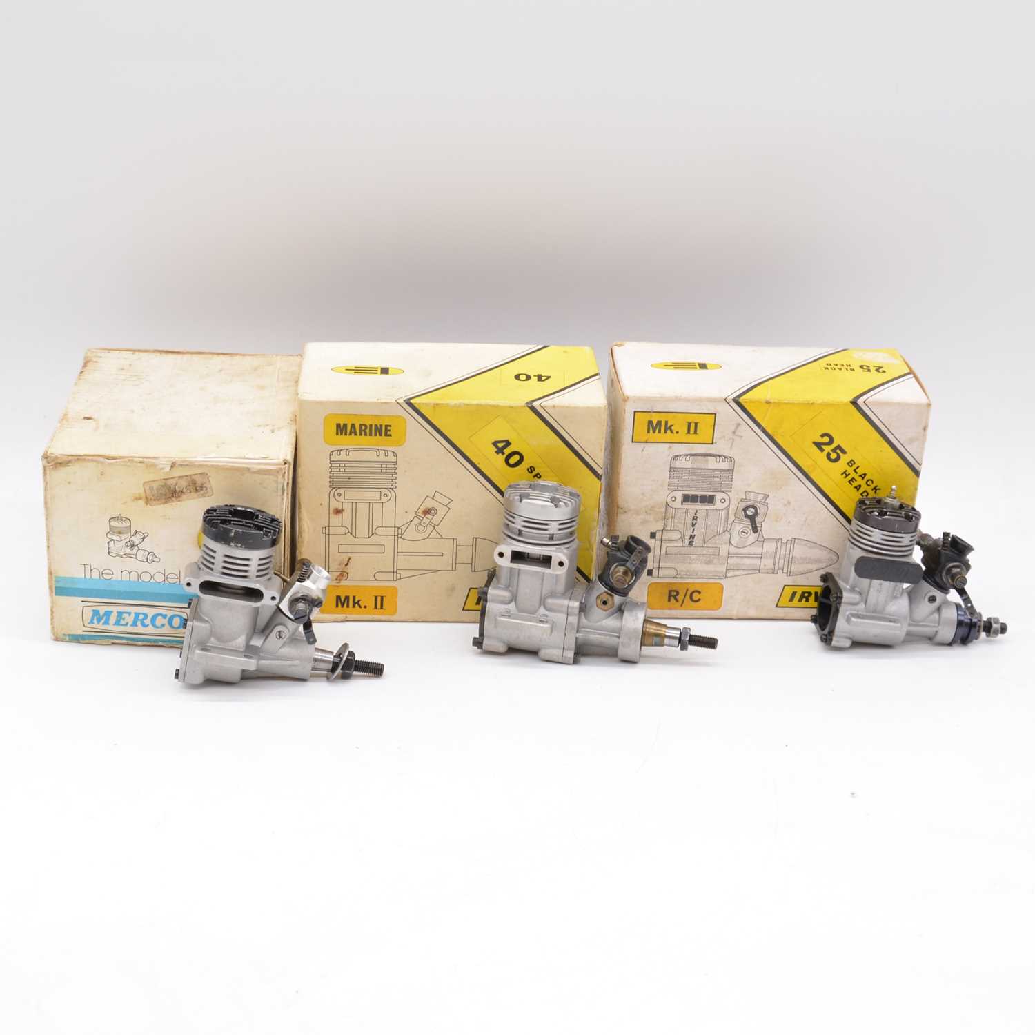 Lot 55 - Three RC glow engines, including MERCO 35 etc