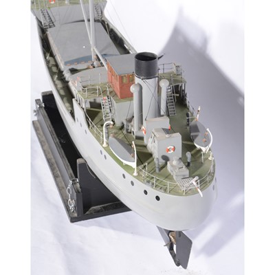 Lot 1248 - Wooden model ship, British WWII era merchant ship