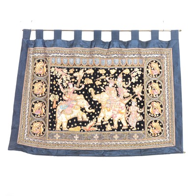 Lot 467 - Two Thai embroidered wall hangings