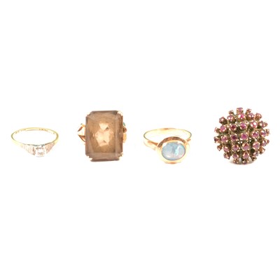 Lot 109 - Four gemset rings.