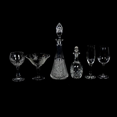Lot 60 - Royal Brierley cut glass decanter, other table glass