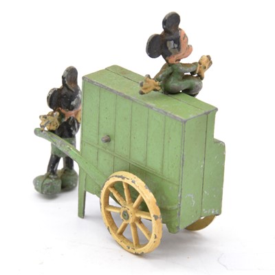 Lot 1047 - Salco lead painted Mickey and Minnie mouse barrel organ toy