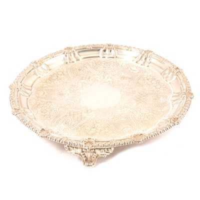 Lot 193 - Georgian silver salver, S C Younge & Co, Sheffield 1825