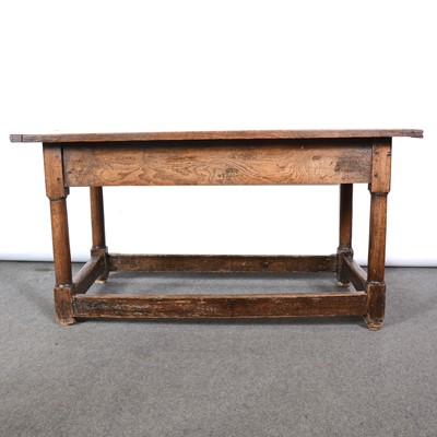 Lot 366 - Joined oak refectory table, 18th Century