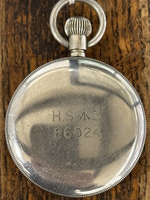 Lot 228 - Longines military pocket watch, Navy issue