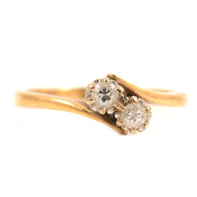 Lot 19 - Three diamond set rings, solitaire, two stone and a five stone.