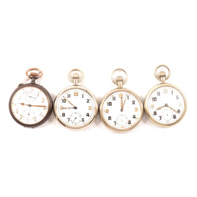 Lot 216 - Four military issue pocket watches