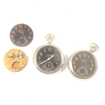 Lot 224 - Two H Williamson military pocket watches, (a.f.)