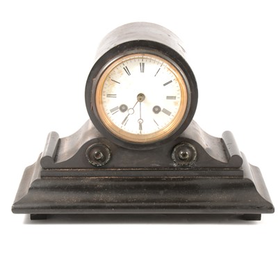 Lot 182 - French black slate mantel clock