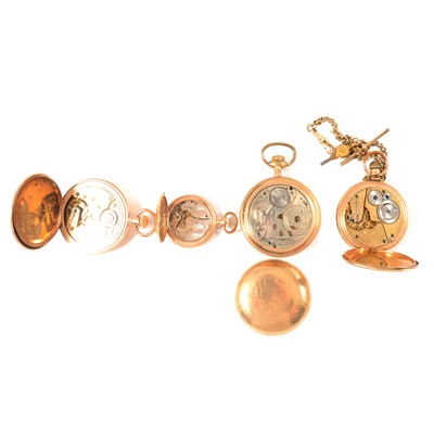 Lot 193 - French gold plated slim cased pocket watch and others