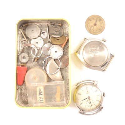 Lot 337 - Tudor steel cased wristwatch, (a.f.), another Tudor case, etc.