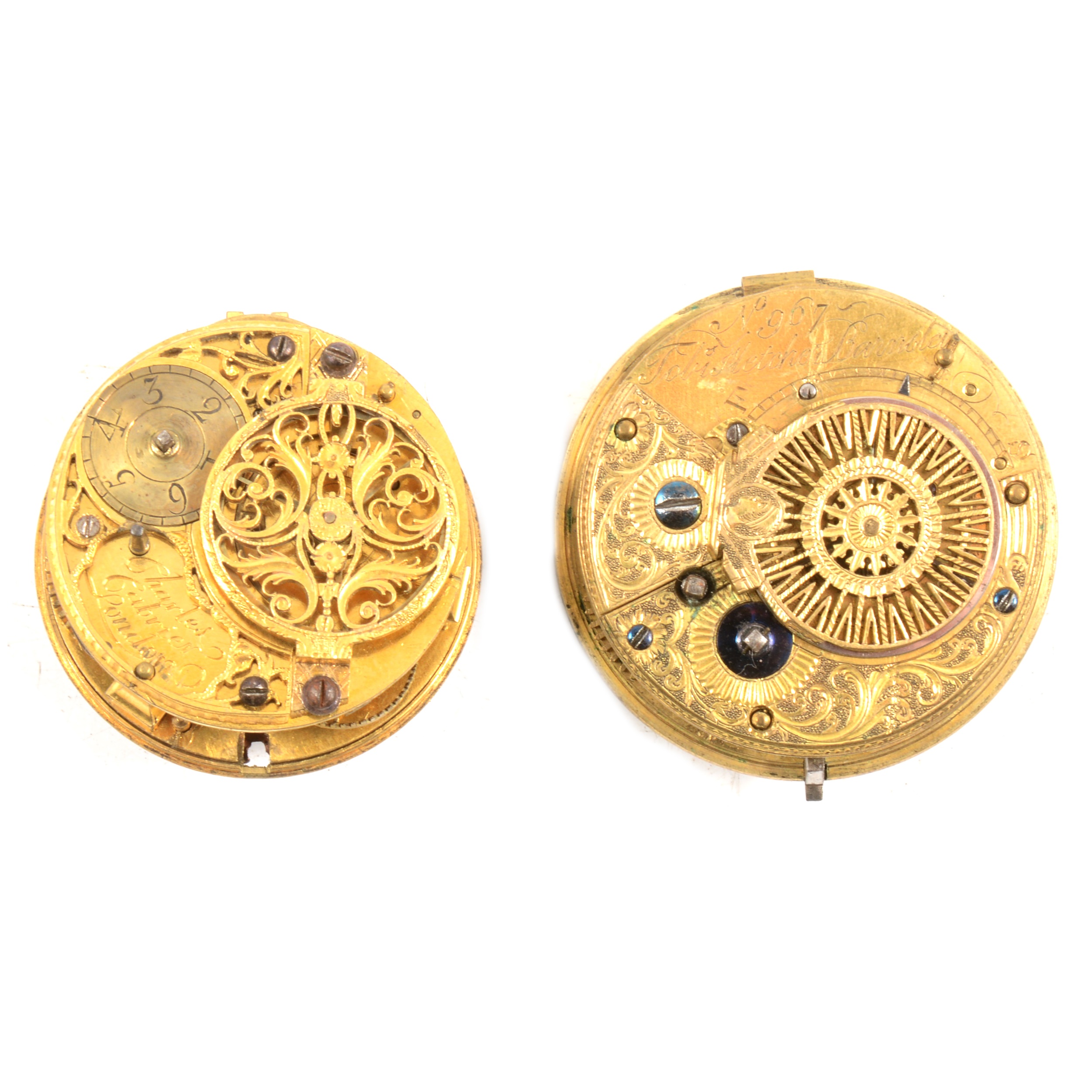 Lot 1 Two pocket watch movements,