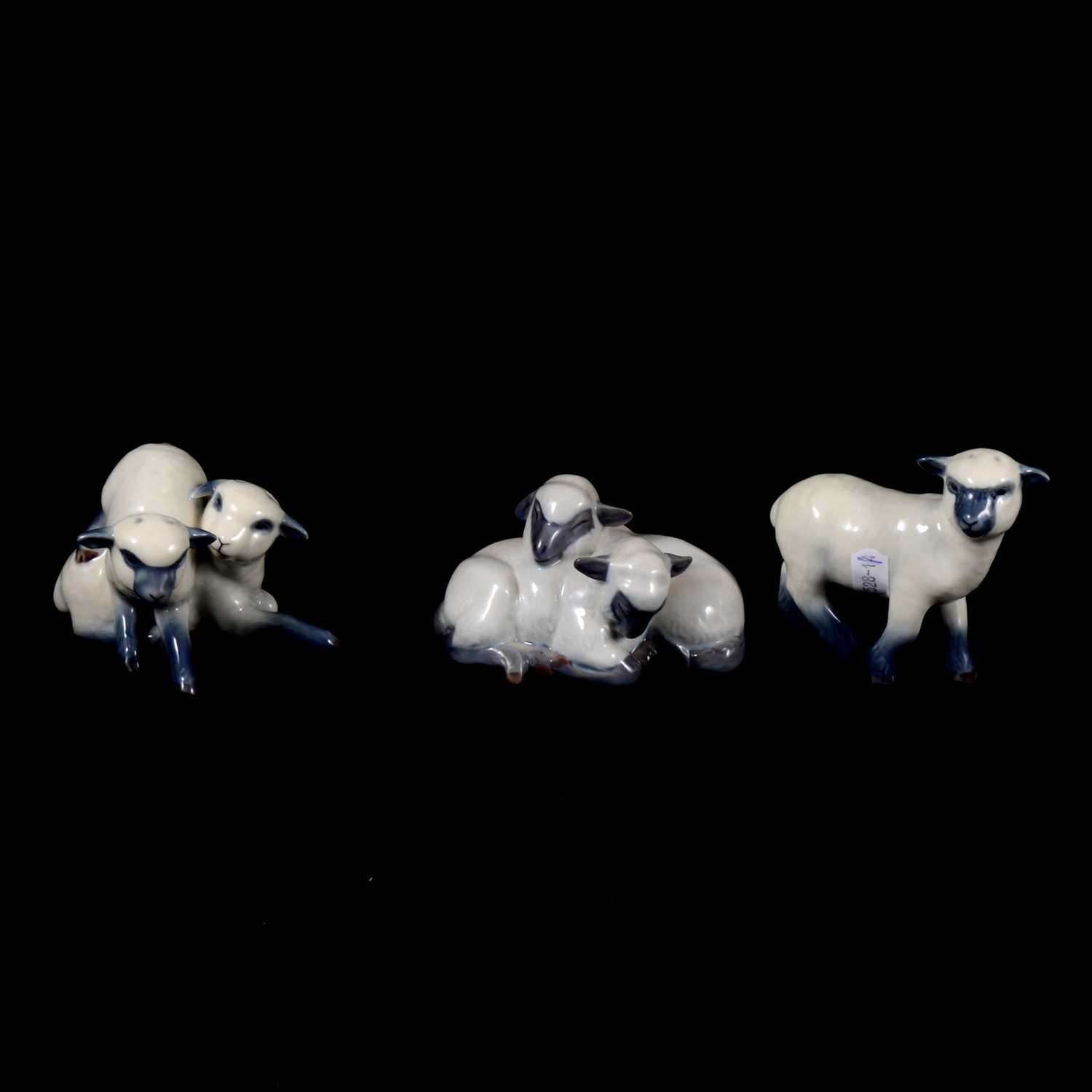 Lot 1 - Three Royal Copenhagen lamb figurines