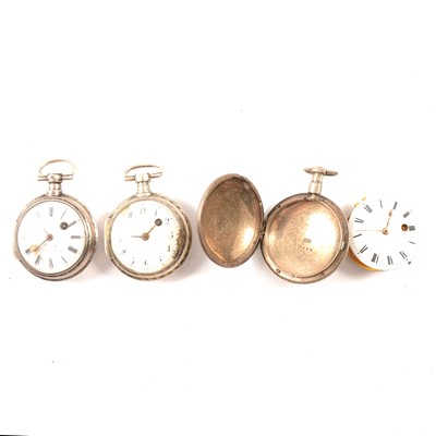 Lot 79 - Three French silver pocket watches