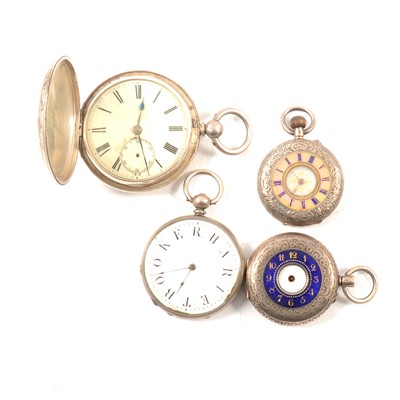 Lot 86 - Four various silver cased fob watches