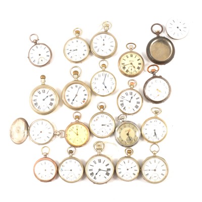 Lot 104 - Twenty silver plated cased open faced pocket watches