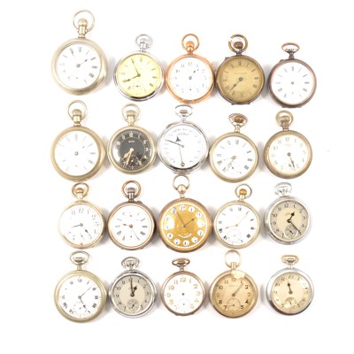 Lot 102 - Twenty silver plated cased open faced pocket watches