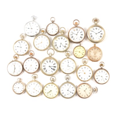 Lot 105 - Twenty silver plated cased open faced pocket watches