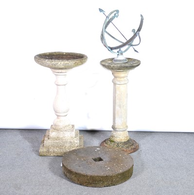 Lot 478 - Armillary sphere on a concrete column, and a...