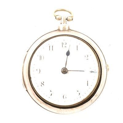 Lot 19 - Silver pair cased pocket watch, London 1820