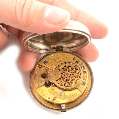 Lot 10 - Silver pair cased pocket watch, London 1821