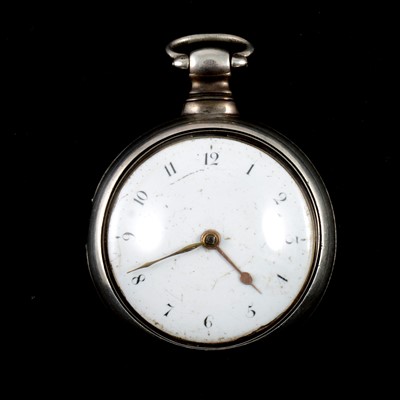 Lot 12 - Silver pair cased pocket watch, London 1794(?)