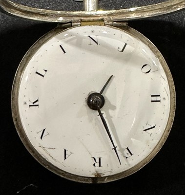 Lot 23 - Silver pair cased pocket watch, London 1800