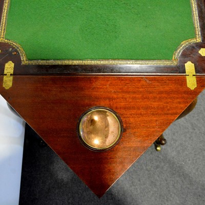 Lot 410 - Edwardian mahogany and marquetry envelope games table