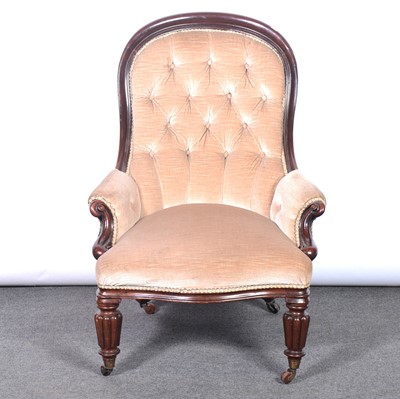 Lot 561 - Victorian mahogany framed easy chair