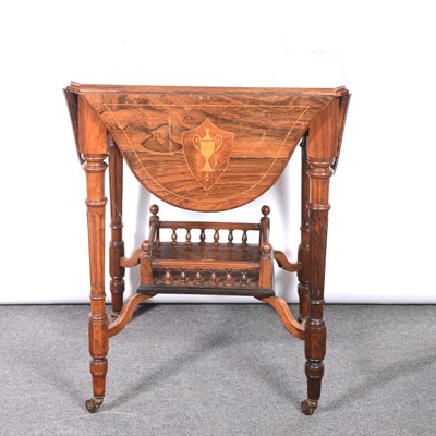 Lot 411 - Victorian rosewood and marquetry occasional table